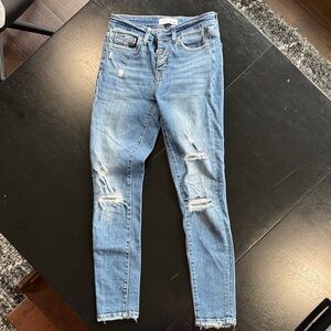 Classic Blue Distressed Skinny Jeans